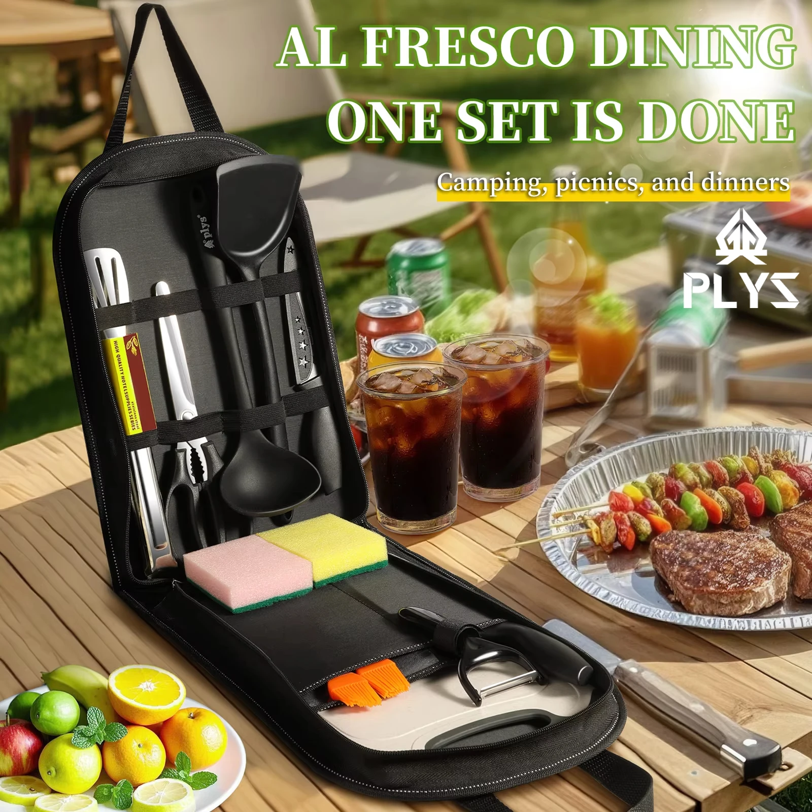 Camping Cooking Bundle - Juego de utensilios portátiles para exteriores,