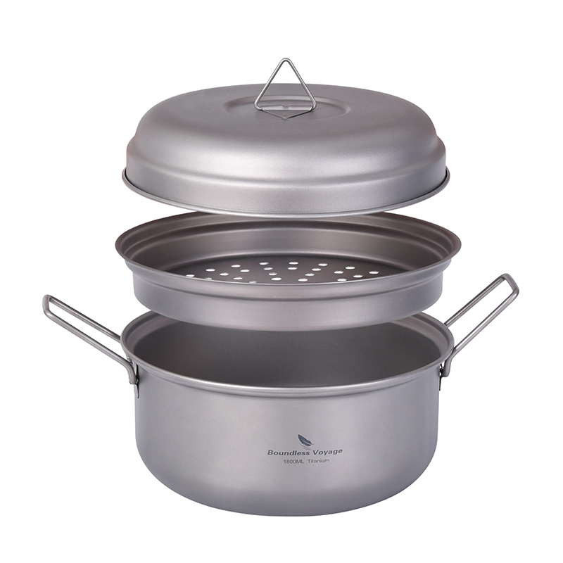 Camping Hanging Cooking Pot - Olla Vaporera de Titanio Boundless Voyage,