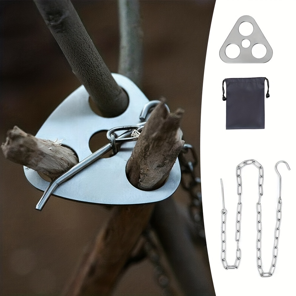 Camping Hanging Cooking Pot - Trípode para barbacoa al aire libre