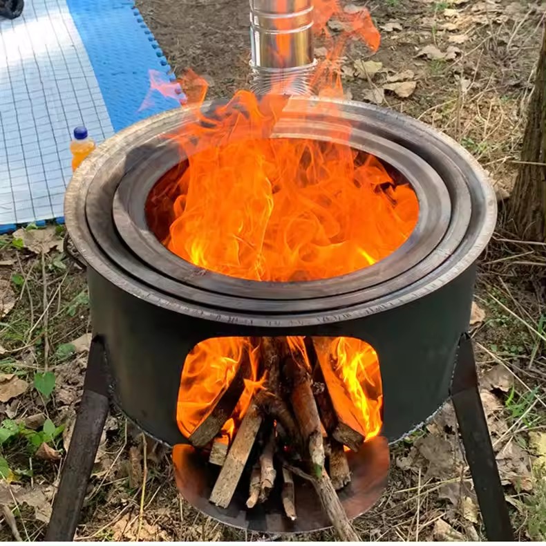 Camping Cooking Hot Plate - Estufa de Leña Portátil Desmontable de