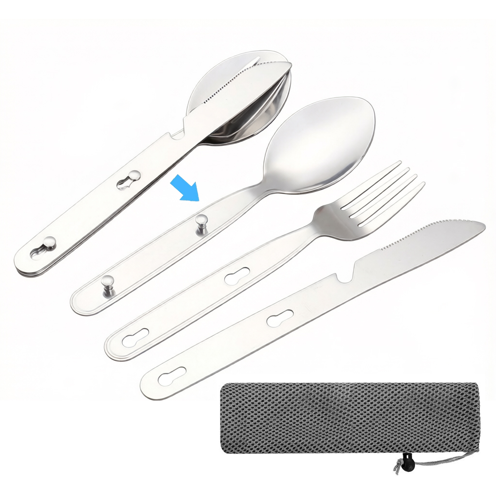 Camping Cooking And Cutlery Set - Juego de 3 piezas de cuchara,