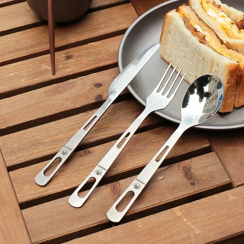 Camping Cooking And Cutlery Set - HWZBBEN-Juego de tenedor y cuchara de