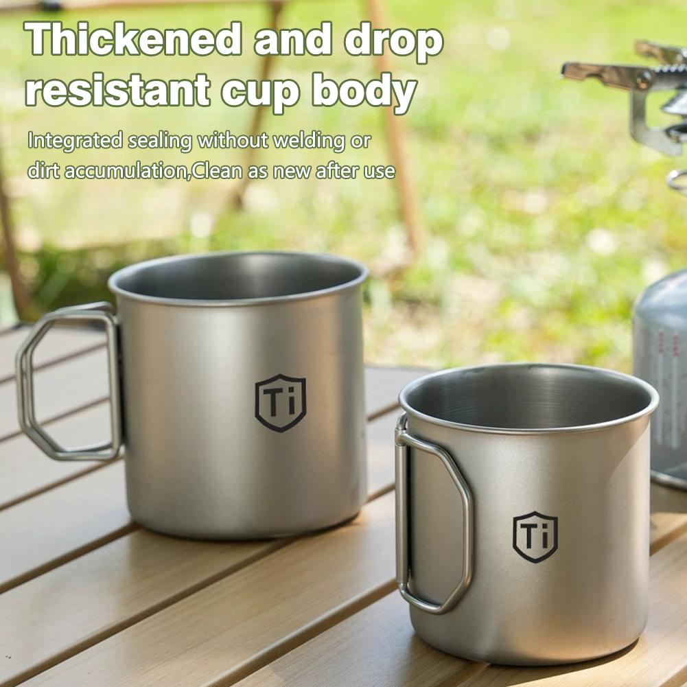 Camping Cooking Bundle - Taza de titanio para acampar, vajilla