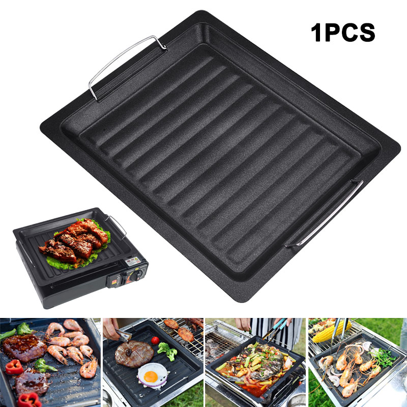 Camping Cooking Set Non Stick - Sartén cuadrada gruesa para exteriores con