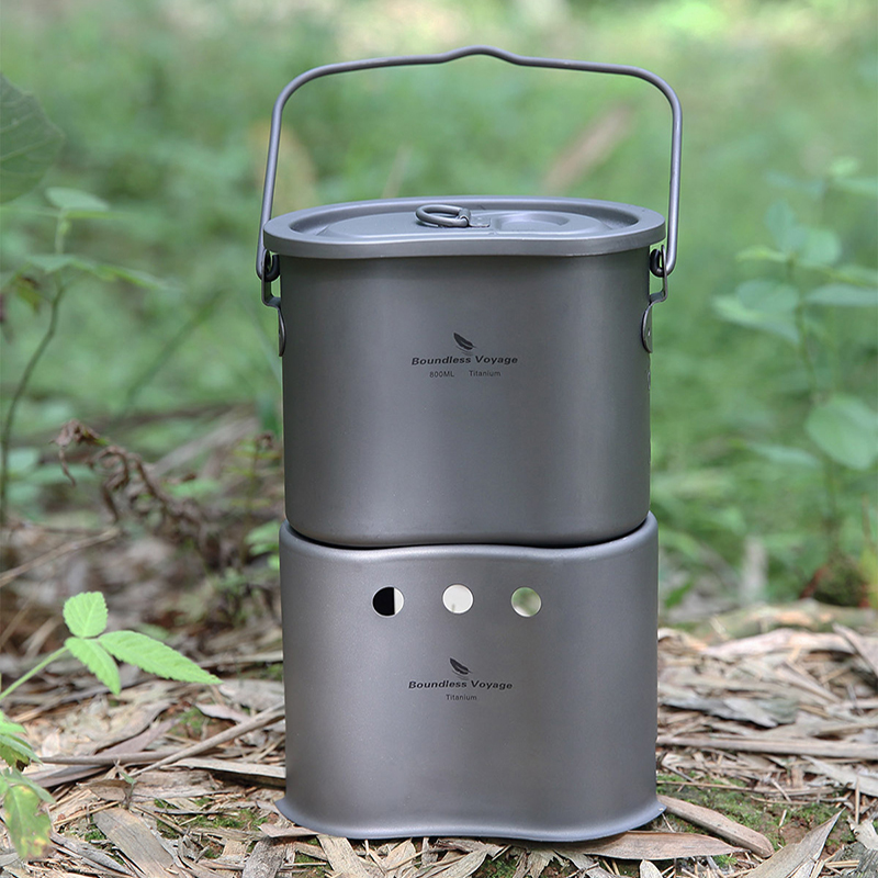 Camping Hanging Cooking Pot - Boundless Voyage-Juego de utensilios de cocina