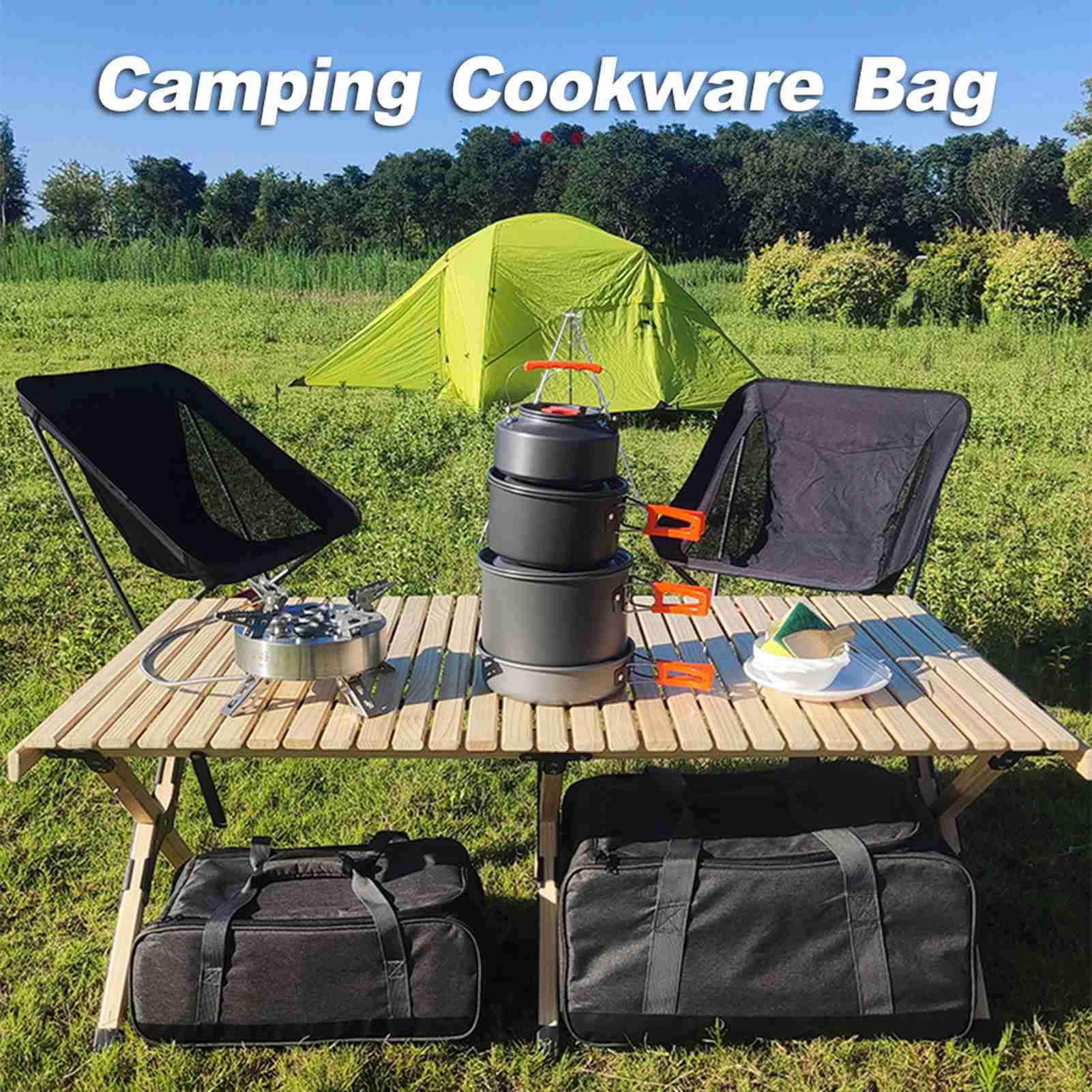 Camping Cooking On Fire - Bolsa de cocina, bolsa de utensilios