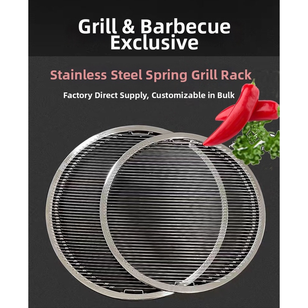 Camping Cooking Grate - Rejilla de acero inoxidable para barbacoa,
