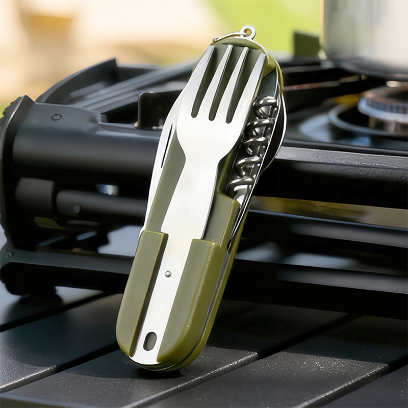 Camping Cooking And Cutlery Set - Nuevo juego de cubiertos de acero