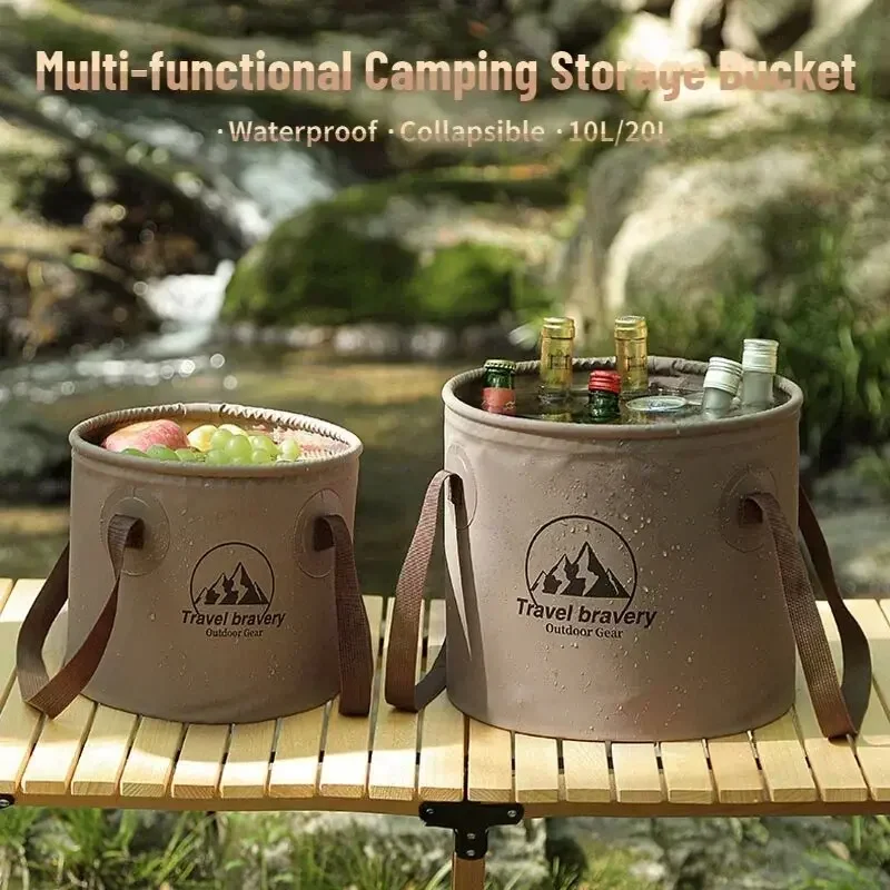 Cubo portátil plegable con cub - Camping Cooking Cover reseña y precio