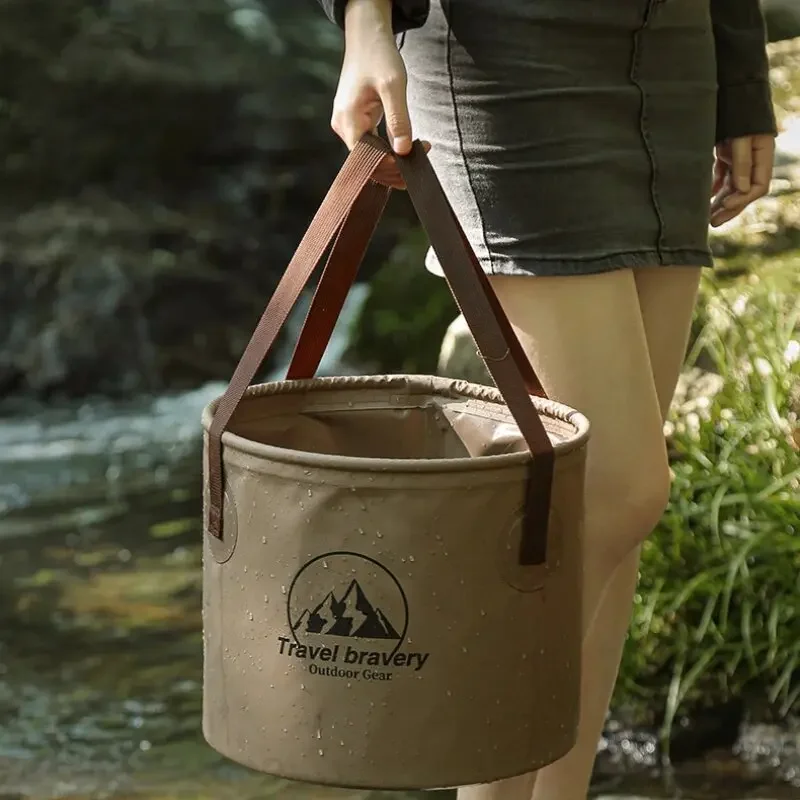 Cubo portátil plegable con cub - Camping Cooking Cover reseña y precio