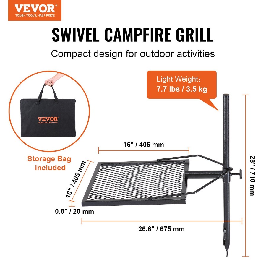 Parrilla Giratoria para Fogata - Camping Cooking Grate reseña y precio