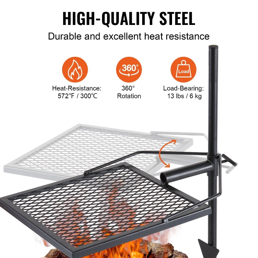 Parrilla Giratoria para Fogata - Camping Cooking Grate reseña y precio