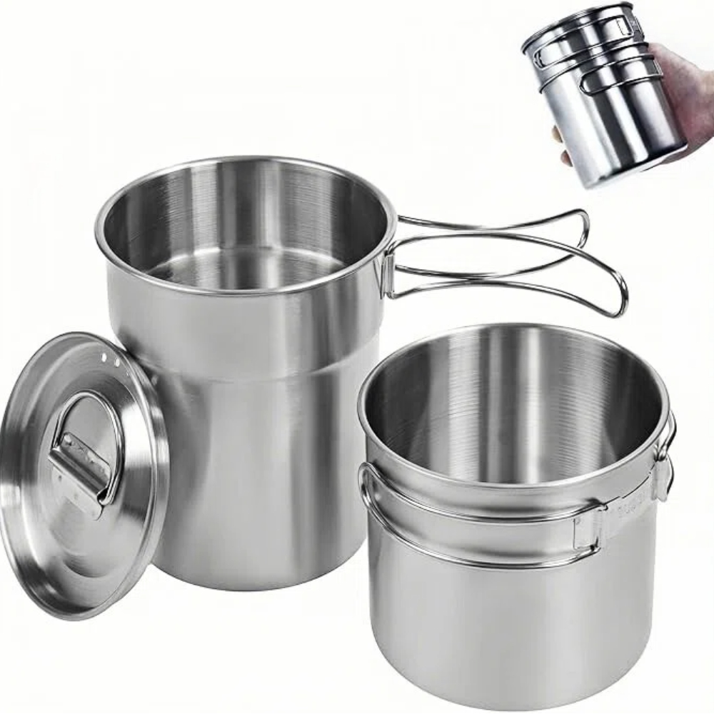 Tazas plegables para acampar,  - Camping Cooking And Cutlery Set reseña y precio