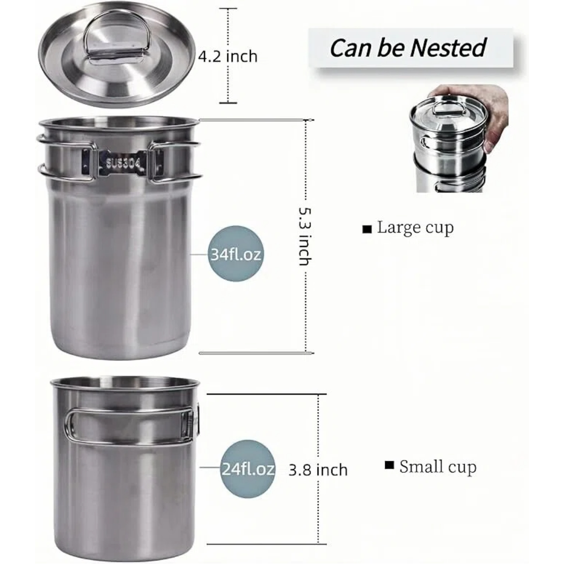 Tazas plegables para acampar,  - Camping Cooking And Cutlery Set reseña y precio