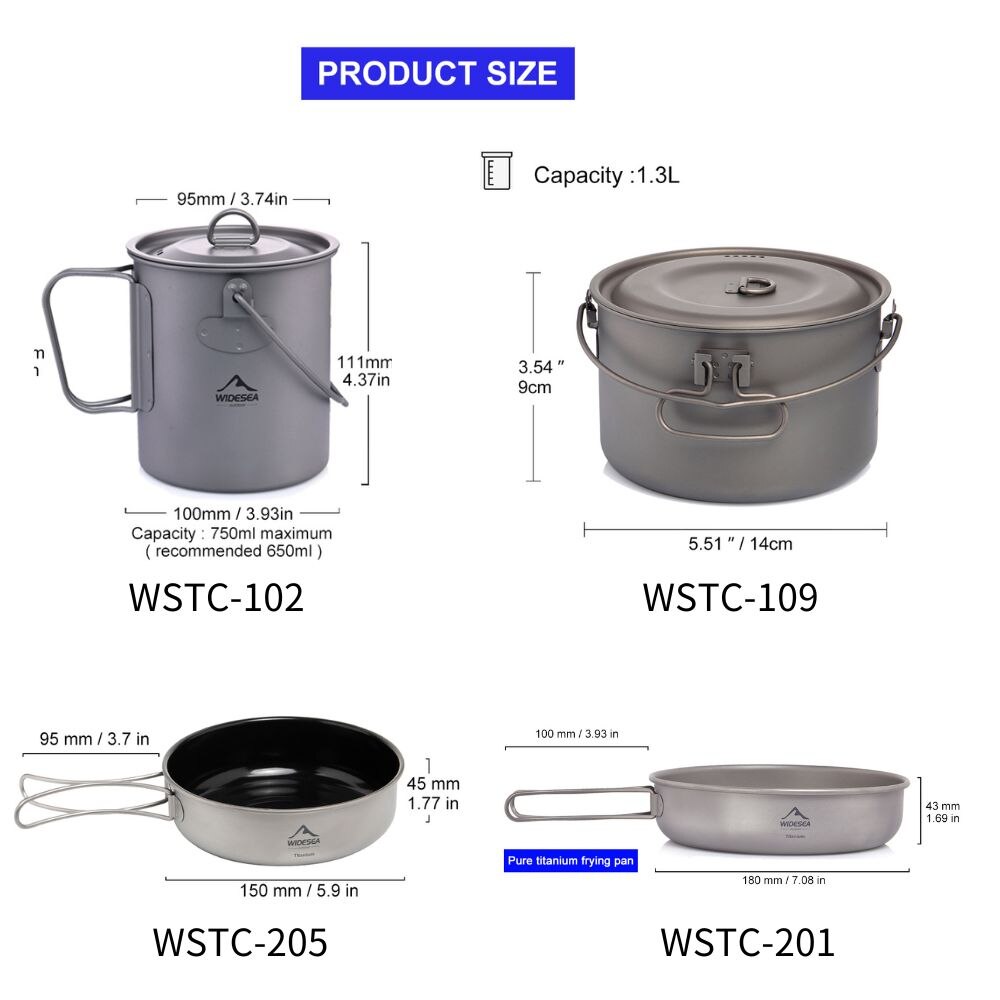 Widesea-vajilla para acampar,  - Camping Cooking And Cutlery Set reseña y precio