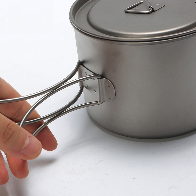 Olla de titanio para Picnic al - Camping Hanging Cooking Pot reseña y precio