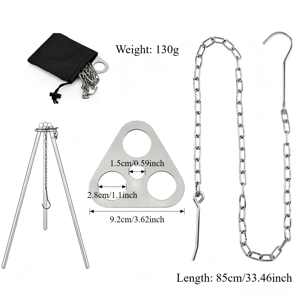 Trípode Ajustable para Acampar - Camping Hanging Cooking Pot reseña y precio