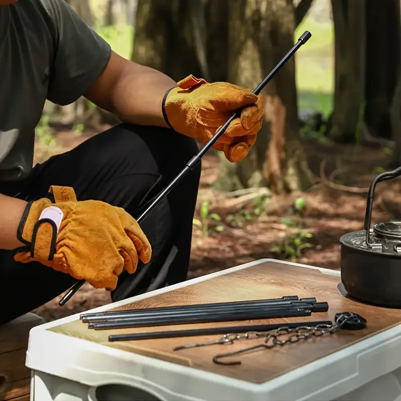 Trípode Grande para Fogatas al - Camping Hanging Cooking Pot reseña y precio
