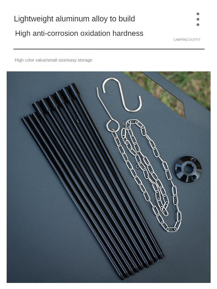 Trípode portátil para hoguera, - Camping Hanging Cooking Pot reseña y precio