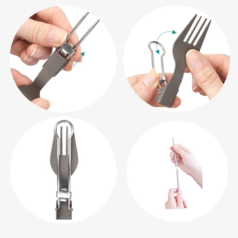 Juego de Cubiertos Plegables d - Camping Cooking And Cutlery Set reseña y precio