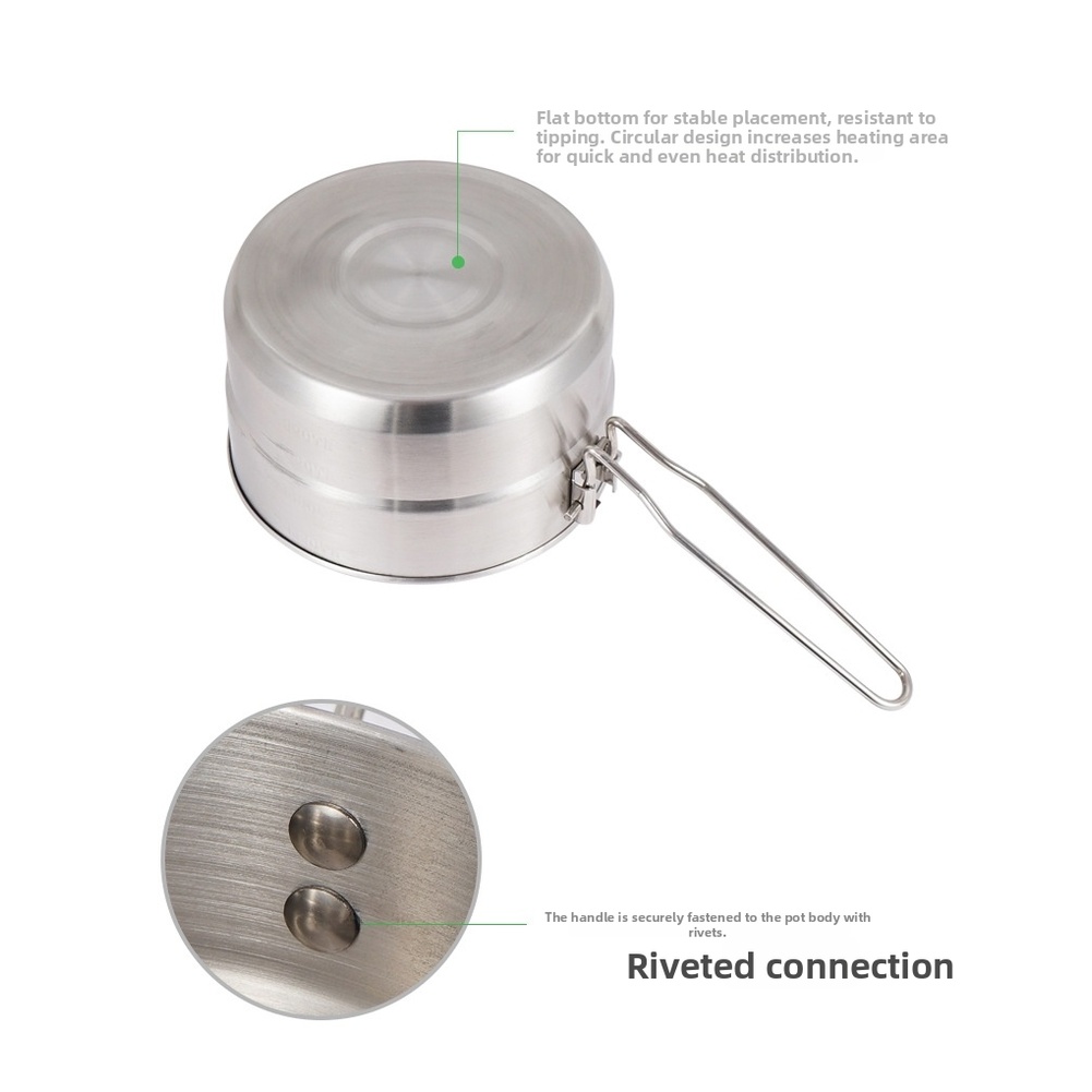 Olla de acero inoxidable 304 d - Camping Cooking Kit Box reseña y precio