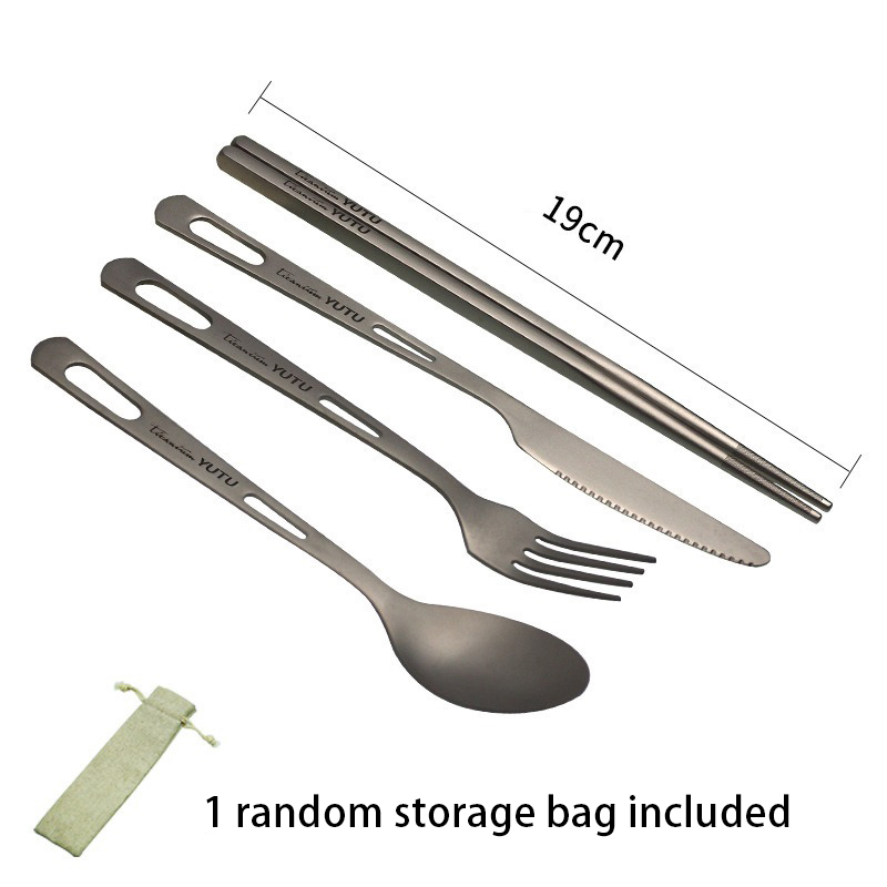 Juego de Cubiertos de Titanio  - Camping Cooking And Cutlery Set reseña y precio