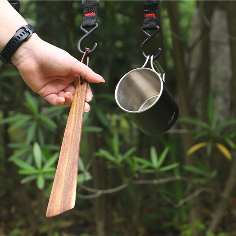 Espátula de madera portátil, v - Camping Cooking All In One reseña y precio
