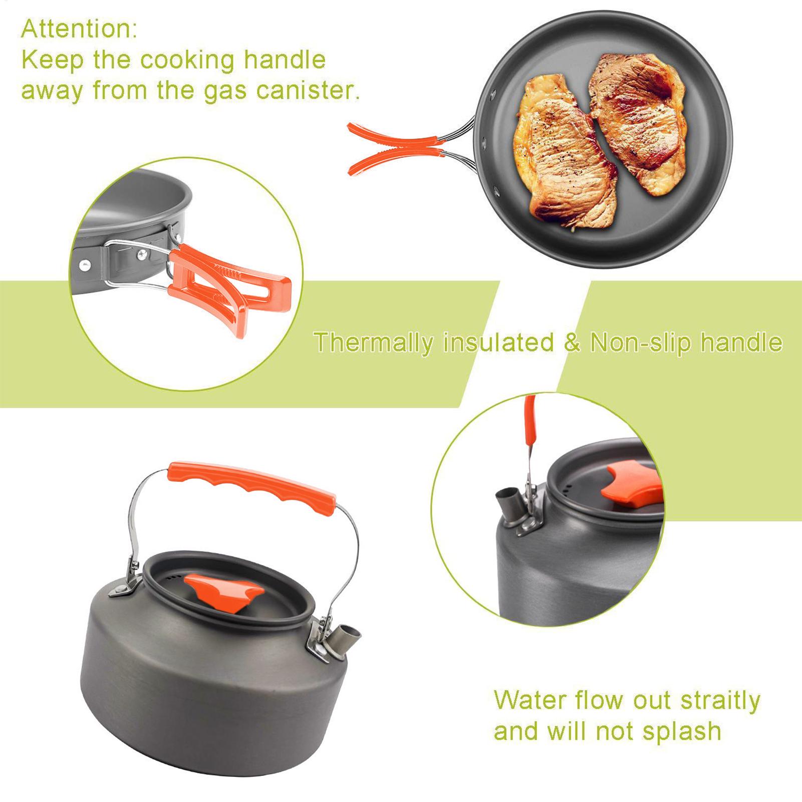 Juego de cocina para mochilero - Camping Cooking Set Non Stick reseña y precio