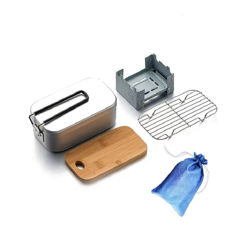 Kit de desorden de aluminio pa - Camping Cooking Kit Box reseña y precio