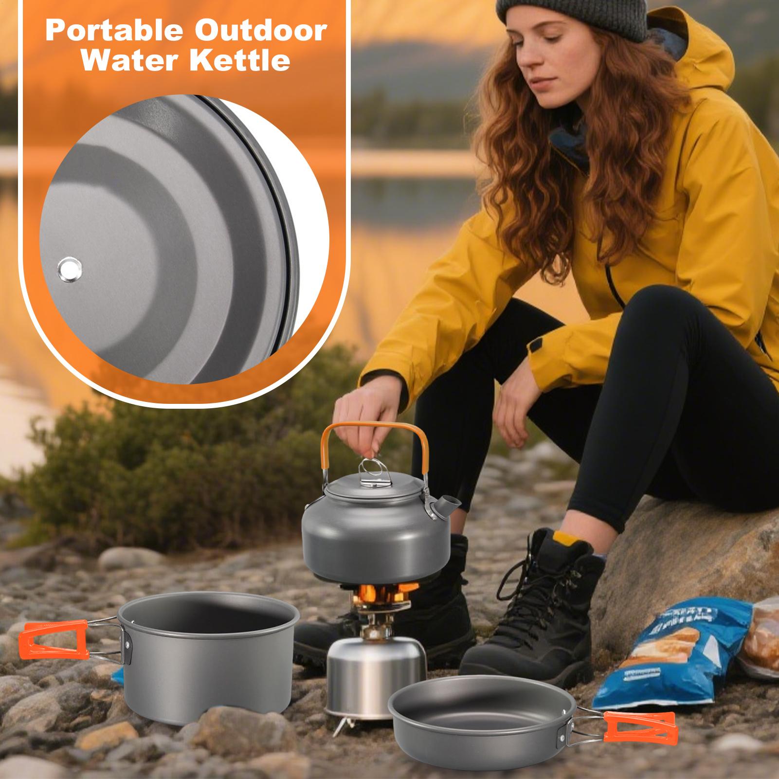 Utensilios de cocina para acam - Camping Cooking Set Non Stick reseña y precio