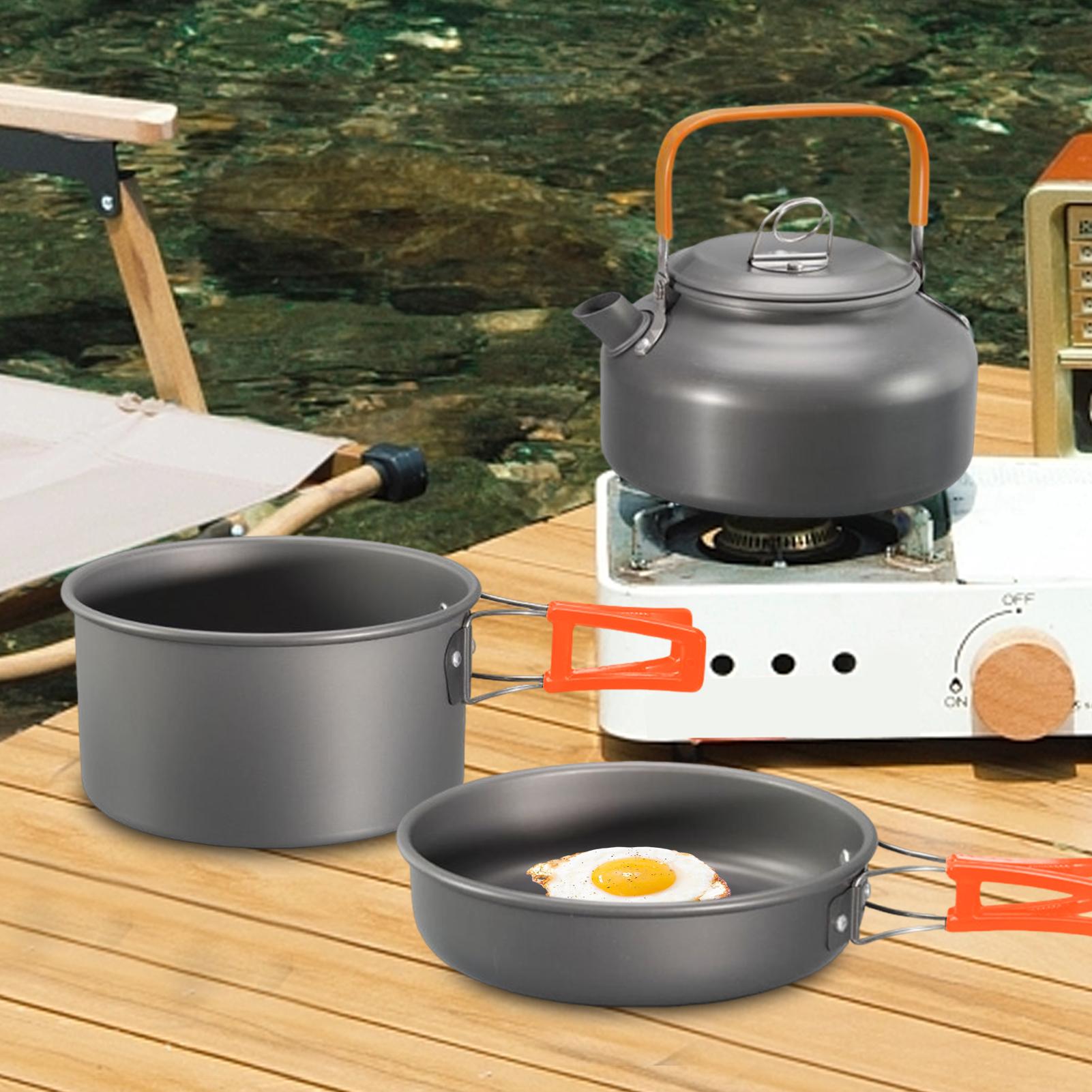 Utensilios de cocina para acam - Camping Cooking Set Non Stick reseña y precio