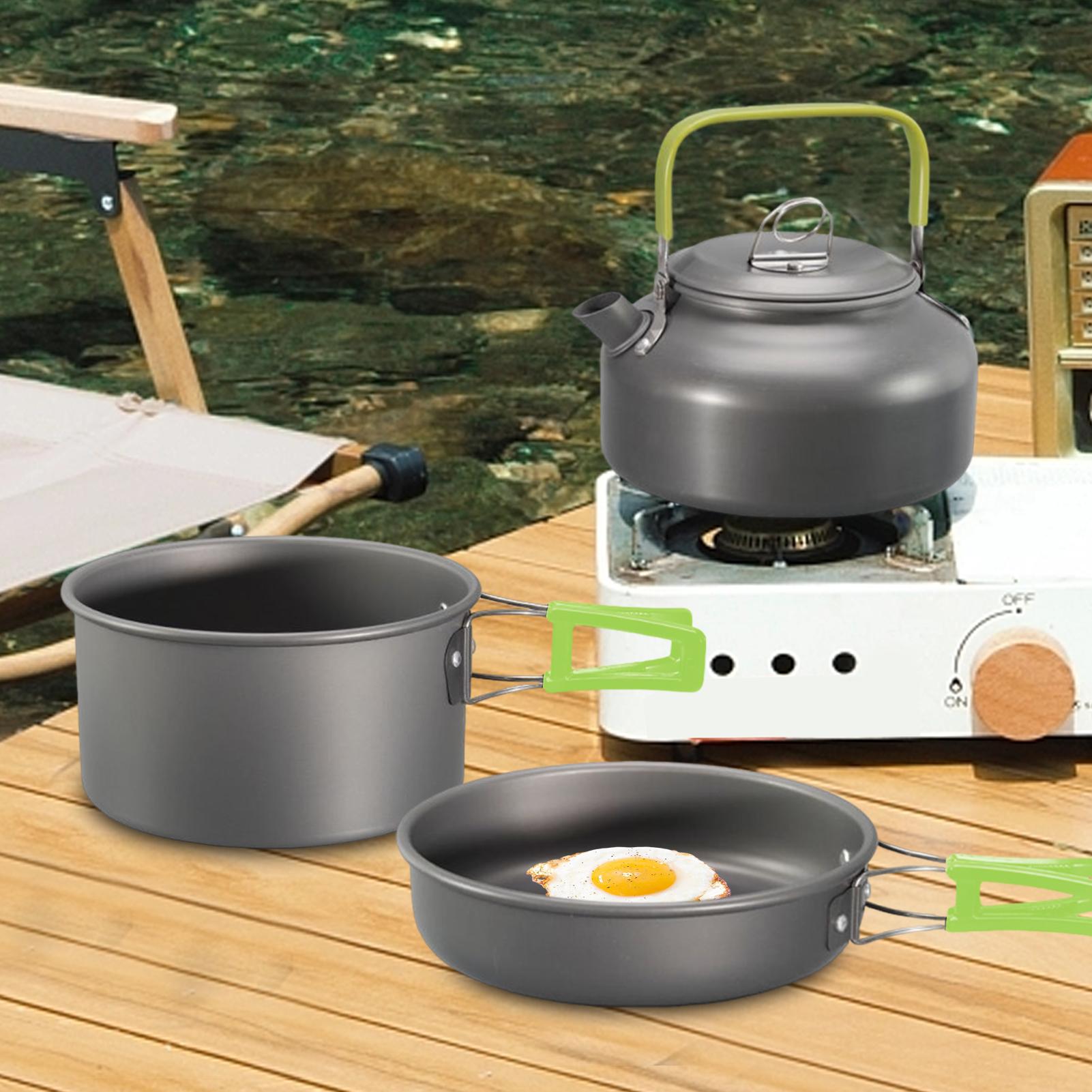 Utensilios de cocina para acam - Camping Cooking Set Non Stick reseña y precio