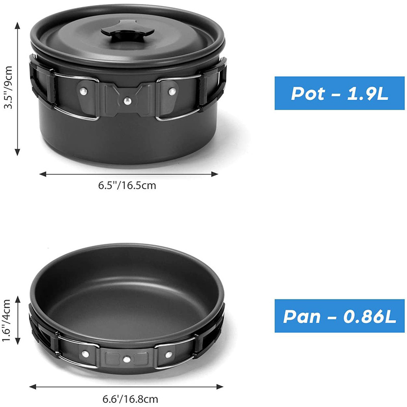 Juego de utensilios de cocina  - Camping Cooking Set Non Stick reseña y precio