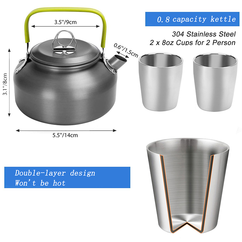 Juego de utensilios de cocina  - Camping Cooking Set Non Stick reseña y precio
